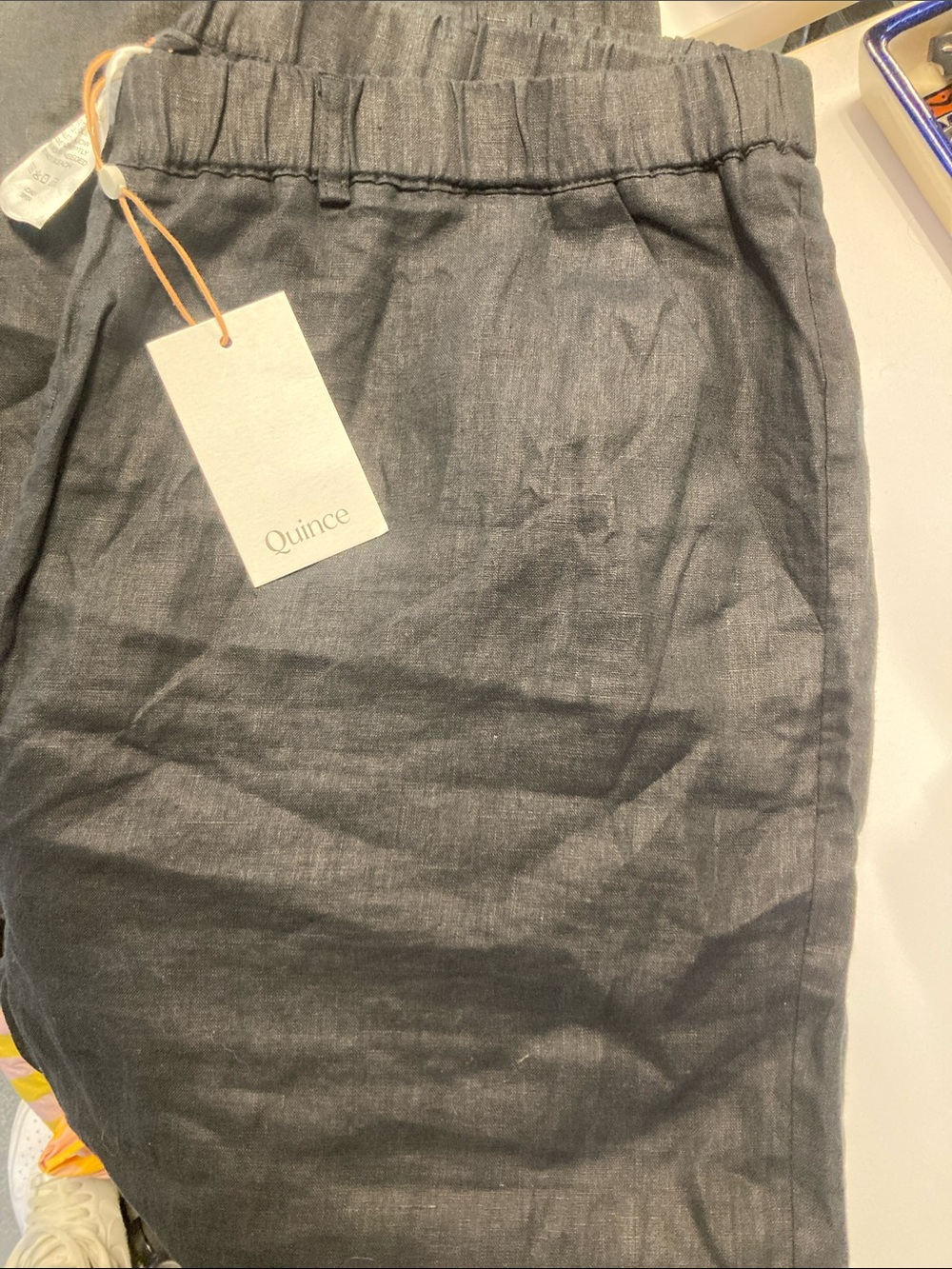 Brand new Quince European linen black pants size XL